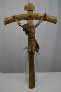 Wunderschönes Holzkreuz Bergmann Oberammergau Kruzifix Schnitzerei Jesus 62x38cm - Bild 1 von 6