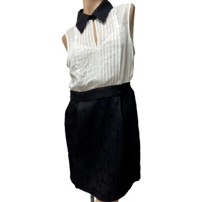NUEVO CON ETIQUETAS $138 Vestido Max&Cleo REBECCA 4 Blanco Top con Camisola/Falda Negra Lavable Foto 1 de 4