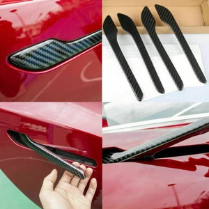 4pcs Carbon Fiber Side Door Handle Decor Trim Overlay Cover FOR Tesla Model 3  - Picture 1 of 8