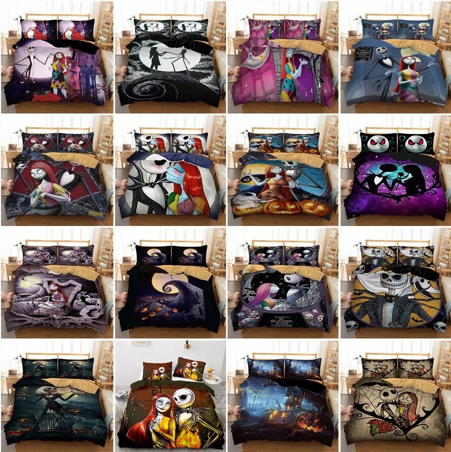 GUIDEAR Nightmare Before Christmas Duvet Cover Bedding Set Quilt Cover with Pillow Cases