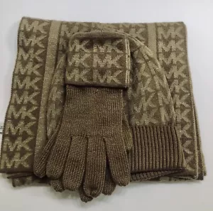 Juego de 3 piezas tejido Michael Kors para mujer - tostado/dorado - Imagen 1 de 7