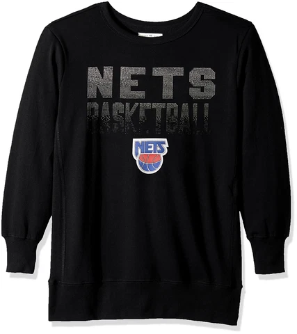 NBA New Jersey Nets Women's Showtime Pullover Sweater, X-Large, Black Cover