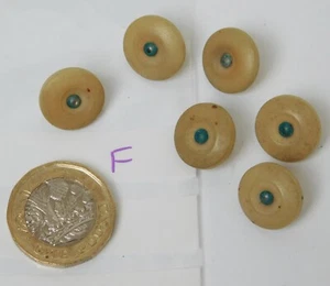 6 vintage overall buttons Tagua nut Detachable 1/2" early 20th century F - Picture 1 of 3