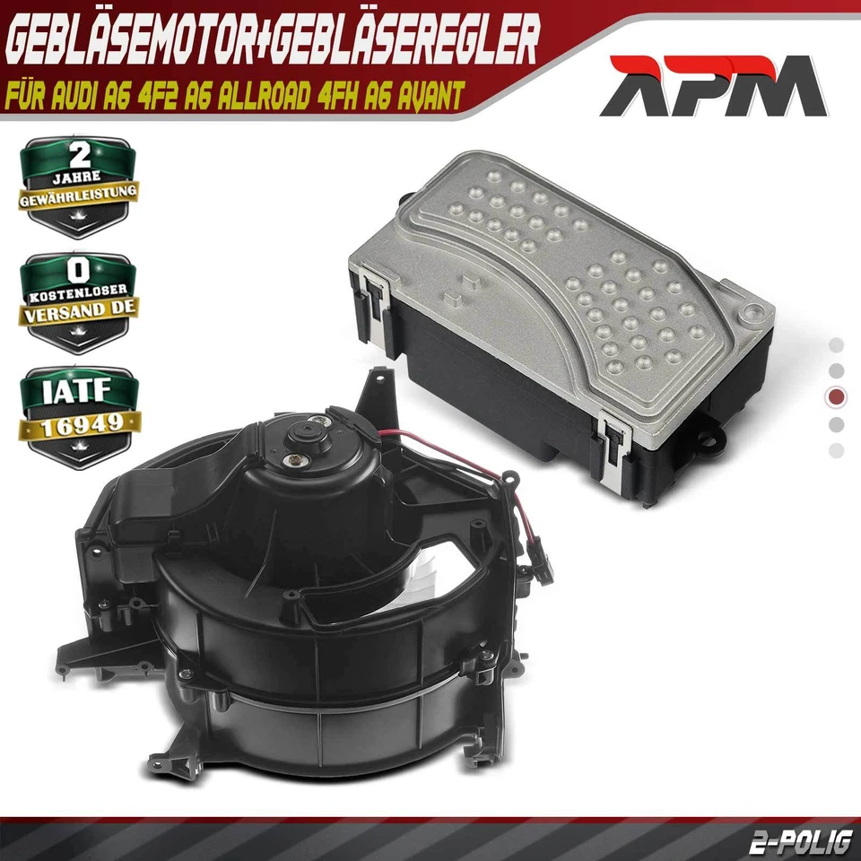 Gebläsemotor+Gebläseregler Vorne für Audi A6 4F2 A6 Allroad 4FH A6 Avant 4F5 - Bild 1 von 4