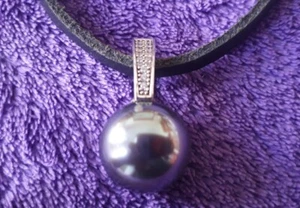 Tolles ModeSchmuck Kette "Stein"permutschwarz 48cm Metall Halbedelstein Glänzend - Bild 1 von 4