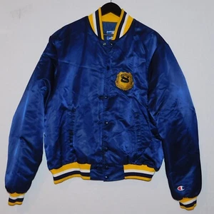 Chaqueta de béisbol vintage de bombardero satinado Livingston de los años 80 CAMPEÓN hecha en EE. UU. XL - Imagen 1 de 10