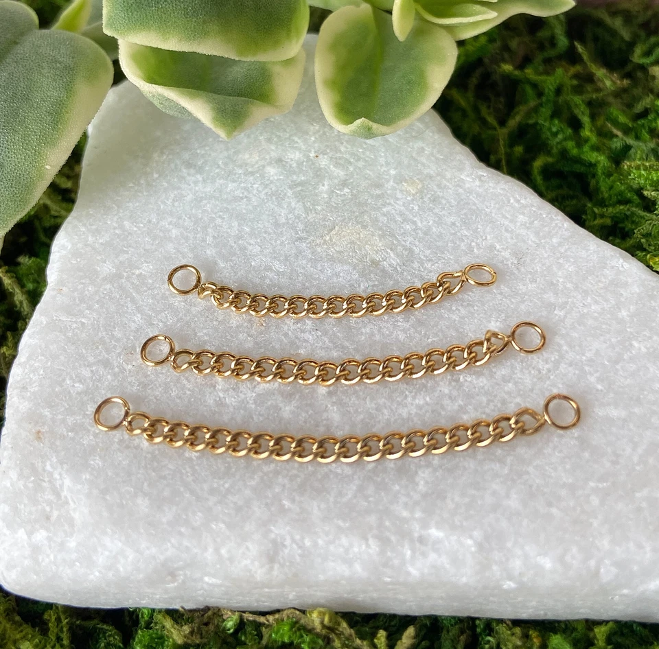 1pc 316L Stainless Steel Connector Chain Nose Ring Bridge Helix Cartilage - Image 1 of 1