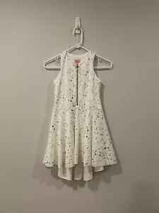 Zoe LTD Girl’s White Gold Splatter Paint Hi Low Dress Size 8 - Picture 1 of 6