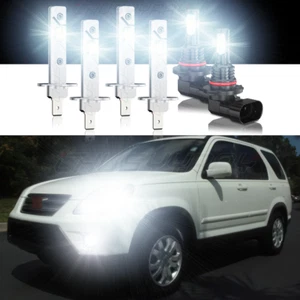 Fits Honda CR-V 2005 2006 CRV Combo LED Headlight High Low Beam + Fog Lamp White - Afbeelding 1 van 11
