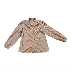 Top Camicia Donna XL Blusa Bottoni Extra Large Beige Neutro Lavoro Business - Foto 1 di 8