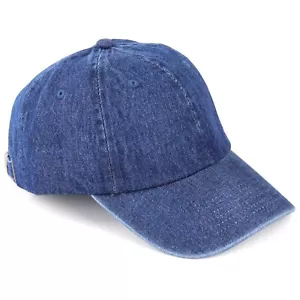 Baseballmütze Herren Damen solide Polo-Stil Ball Papa 100 % Baumwolle Sport blau - Bild 1 von 4