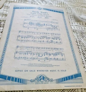 Vintage 1926 Noten Just For To-Day Sybil Partridge Blance Seaver Sam Fox Pub - Bild 1 von 2