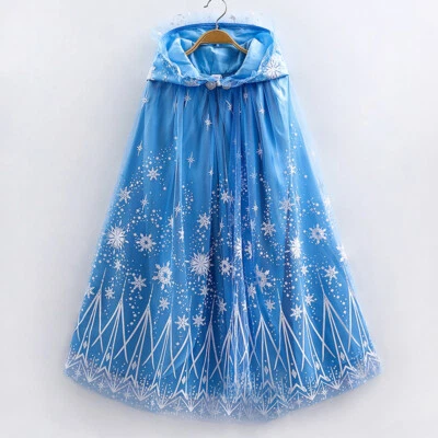 Kids Baby Girls' Toddler Cosplay Elsa Princess Tulle Tutu Cape Frozen Snow cloak - Image 1 of 4
