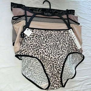 Nicole Miller Damen 2X Full Slips Höschen 5er Pack Mehrfarbig Übergröße Neu mit Etikett - Bild 1 von 21