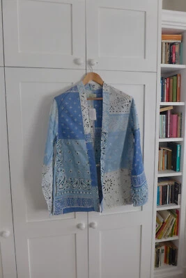 Kapital's Kakashi Bandana Patchwork Kimono en Saxo, talla 4 - Nuevo con Etiquetas Foto 1 de 4