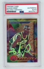 SHAWN KEMP Seattle Signed 1993 FINEST Basketball Card #136 + PSA Auto #27612