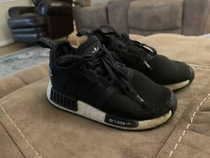 Adidas Toddler Black Nmd 8k Used(toe Worn) Pics Smoke Free Sneaker Tennis Shoes - Picture 1 of 9
