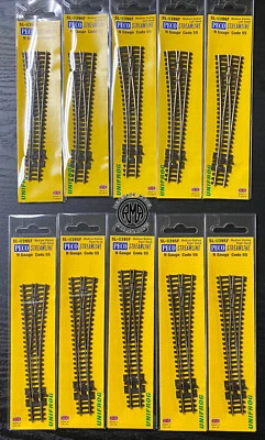 Peco SL-U395F SL-U396F Unifrog Medium Radius Right/Left Hand Turnout Code 55 Set - Image 1 of 3
