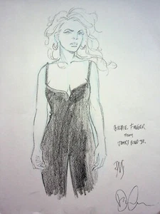 JAMES BOND JR Signed DAN SCHAEFER Hand Drawn GOLDIE FINGER Art 8.5"x 11" - Picture 1 of 3