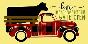 WIEDERVERWENDBARE SCHABLONE 10387N 12"x24" rot Vintage LKW Kuh - DIY SIGN Mylar Schablonen - Bild 1 von 1