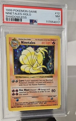 1999 POKEMON BASE SET SHADOWLESS NINETALES HOLO GRADED PSA-7 CARD # 12/102 - Image 1 of 4