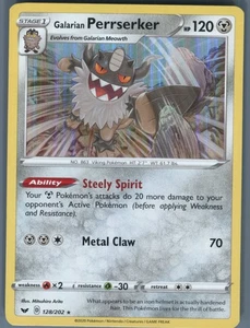 SWSH01: Set Base Spada e Scudo #128/202 Galarian Perrserker Holo - Foto 1 di 2