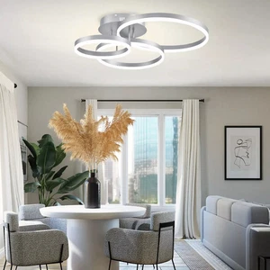 LED 3 Lampen Silber Decken Leuchten Pendel Kronleuchter Küche Esszimmer - Bild 1 von 5