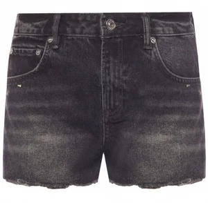AllSaints Cut-Off Shorts Womens Size 30 Black Denim 5-Pocket Lexi Wash Raw Hems - Picture 1 of 5