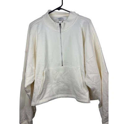 ROSA Victoria's Secret XXL Crema Cuarto Cremallera Pullover Sudadera Foto 1 de 4