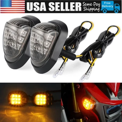 2 luces intermitentes LED de montaje empotrado para motocicleta para Honda Yamaha Suzuki Foto 1 de 4