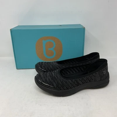 Bzees Legato Sneakers Slip On Flat Black Stretch Fabric Shoe Women's Size 8M - Image 1 of 4