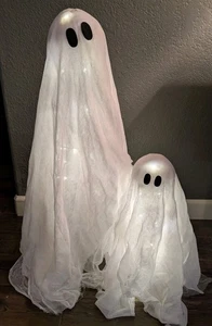 POTTERY BARN Set of 2 Lit Ghosts - OPEN BOX - Picture 1 of 4