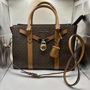 Michael Kors Nouveau Hamilton Satchel Handbag Purse Bag Women Size Large Brown - Bild 1 von 11