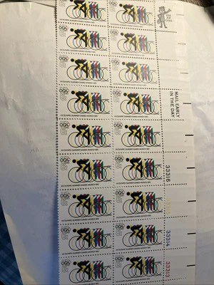 Estampillas de Estados Unidos como nuevas 1972 6c Juegos Olímpicos margen bloque de 20 Foto 1 de 2