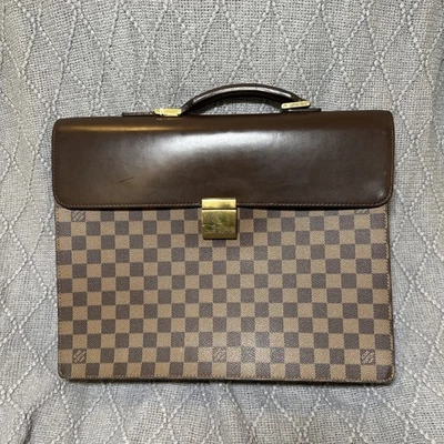 Maletín de hombro Louis Vuitton Altona GM marrón de lona Damier, auténtico Foto 1 de 4