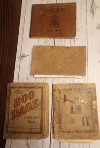Vintage Lot Of 4 Hand Made Grandma's Cookbooks w Cutout & Hand Written Recipes - Imagen 1 de 24