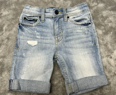 Cat & Jack Boys Denim Shorts Size 5 Slim Fit Light Wash Distressed Jean Shorts - Image 1 of 4