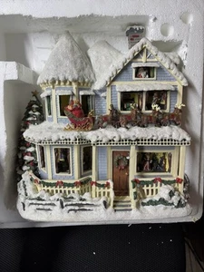 Thomas Kinkade Narrated "Night Before Christmas" Victorian House, Light & Sound - Picture 1 of 5