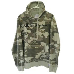 Champion Powerblend Camo Hoodie Sweatshirt Herren Large Grün Camouflage Training - Bild 1 von 17