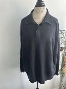 Suéter para hombre Banana Republic negro 1/4 botón talla XL cachemir - Imagen 1 de 6