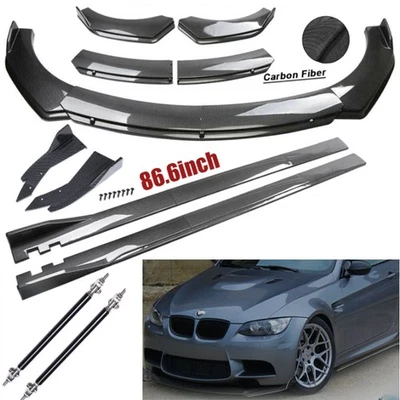Carbon Fiber Front Bumper Lip Spoiler For BMW E90 E92 E93 325i 335i Body Kits - Image 1 of 4