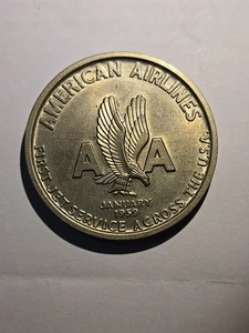 Vintage 1959 American Airlines Medallion 707 JET FLAGSHIP Memorabilia  - Bild 1 von 2