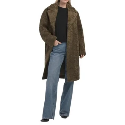  ELIE TAHARI Smoke Olive Long Sleeve Notch Collar Button Down Long Jacket XS - Image 1 of 4