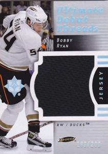 07-08 UD Ultimate Bobby Ryan /200 Jersey Debut Threads Ducks Senators 2007