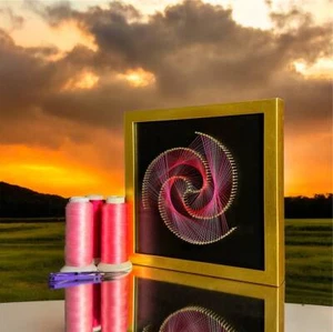 Spiral Galaxy String Art Kit. Mehrfarbiges Mandala Stickset - Bild 1 von 5