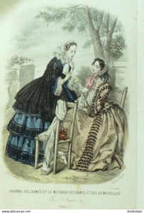Gravure de mode Messager des Dames et Demoiselles 1856 n°4b - Imagen 1 de 1