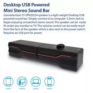 Soundbar stereo desktop alimentato USB 2-1 RGB - Foto 1 di 10