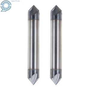 2Pc 3/8" 4 Flute 90 Degree Carbide Chamfer Mill - Double End - Tialn Coated - Picture 1 of 18
