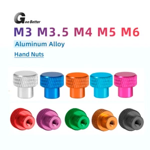 Aluminum Alloy Knurled Thumb Nut M3 M3.5 M4 M5 M6 Hand Grip Knob Blind Hole Nuts - Picture 1 of 20
