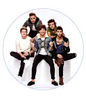 1- One direction edible wafer paper round cake topper, Choose size